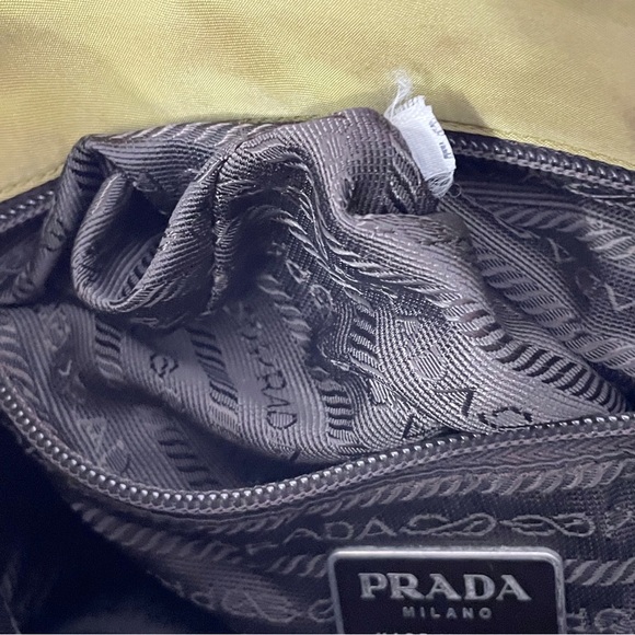 Prada green Tessuto nylon clear plexiglass handle shoulder bag vintage - Picture 10 of 11